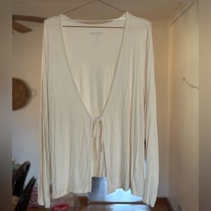 Torrid Super Soft Cream Tie-Front Cardigan